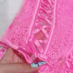 Victoria's Secret Victoria secret wicked lace up corset top w/garters SIZE small baby pink Photo 6