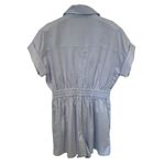 ZARA  Minimalist Summer Cotton Romper Medium Blue Vacation Resort wear Photo 2