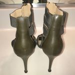Michael Kors MICHAEL Women’s Hunter Green Leather Fabric Strappy Open Toe Heels Photo 4