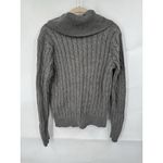 Ralph Lauren  Sport Y2K Cable Knit Button Front Sweater Women Large Grey Retro Photo 1