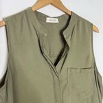 Bella Dahl Sleeveless Tencel Shirt Dress – Olive Green – Size Medium Photo 4
