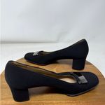Salvatore Ferragamo  Pumps Womens Black‎ Block Heel Logo Plaque Size 6 AA Photo 7