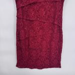 Perceptions Vintage  Tiered Dress Womens Large Red Lace Sequined Festive Holiday Photo 2