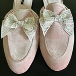 Victoria's Secret Rhinestone Bow Velvet Pink Slide Slipper Photo 1