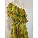 ASOS #4 NWT!   Women's Floral Lime Green Georgette One Shoulder Dress, Sz: 10 Photo 1
