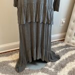 Suzanne Betro  Gray Ruffle Hem Maxi Dress Photo 7