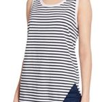 Frank & Eileen  Sleeveless Striped Scoop Neck Relaxed Asymmetric Tank Size XS Photo 0
