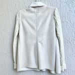 Dolce Cabo Cable Knit Faur Fur Shawl Collar Open Front Sweater Cream Womens S White Photo 1