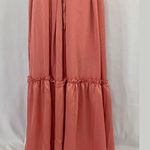 One One Six New Open Back High Neck Sleeveless Tiered Maxi Dress Clay Size Large Photo 4
