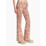 MOTHER Flared Jeans Women's Printed Bootcut Denim Orange Pink Pattern Size 27 Photo 3