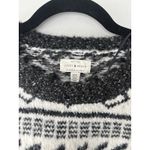 Lucky Brand  Women's Wool Blend Crewneck Sweater Black White Geometric Sz  Medium Photo 4