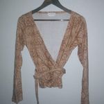 Lovers + Friends S Snake Tan Wrap Top Jumpsuit Look Pants Set 2-Piece Photo 4