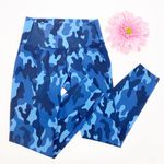 Addison Bay High Rise Cropped Active Leggings: Navy Blue Camo Camouflage Photo 0