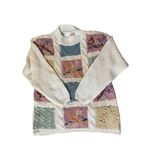 Vintage 90s Needles & Yarn Sweater Womens M Patchwork Floral Knit Korea Size M Photo 14