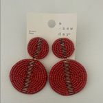 A New Day  Red Beaded Earrings Photo 1