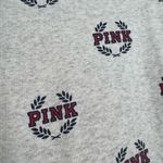 PINK - Victoria's Secret  Light Heather Gray Logo Crest Pullover Sweater Small Photo 3