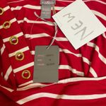 C. Oliver Striped Cold Shoulder Red White Stretch women's‎ shirt M Size M Photo 6