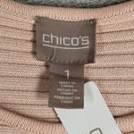 Chico's  Shirt Avery Pullover Boatneck Ribbed Knit Pink Pale Dogwood Size‎ Medium Photo 4