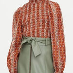 Marie Oliver Glennon Top, Sedona Stripe Rust Cinched Smock Balloon Photo 0