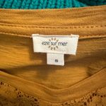 Anthropologie  Eze Sur Mer Marigold Eyelet Lace Top Size S Photo 3