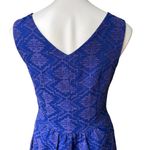 MAEVE Anthropologie Blue Purple Averie Jacquard Aztec Fit & Flare Dress, Sz 4 Photo 10