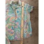Lauren Ralph Lauren Paisley Pastel Cotton Boxer Pajama Set Size Medium Preppy Blue Photo 10