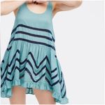 Free People Womens Polka Dot Lace Trapeze Dress in Navy and Muted Teal Size XS Photo 7