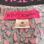 Betsey Johnson  Women Scrub Top Uniform M Pink Black Leopard Medical Nurse Trendy Photo 4