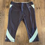Avia Charcoal & Mint Green Cropped Workout Leggings Size L Photo 0