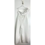 ASOS  DESIGN Scuba One Shoulder Corset Detail Jumpsuit in White Size US 10 Photo 3