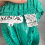 Vintage Andrea Gayle Teal Green Pleated Lightweight Midi Skirt Size 8 Photo 3