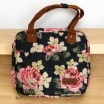 Travel Toiletry Bag Organizer hanging Makeup floral printed Black Photo 5