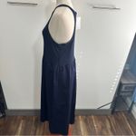 Madison & Berkeley Size M Navy Blue Midi Tank Dress Neutral Layering Minimalist Photo 3