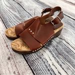 Thakoon Addition Leather Slingback Stud Detail Wood Clog Sandals​​​​ Brown Size 7.5 Photo 9