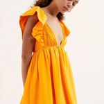 For Love & Lemons Clementine Mini Dress Orange Womens Size Medium Photo 3