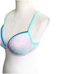 Victoria's Secret Bikini Top 36C Getaway Halter Ombré Lace Blue Purple Lined Photo 3