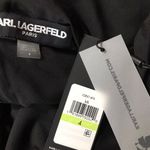 Karl Lagerfeld Pearl Embellished Black Shift Dress NWT 4 Photo 5