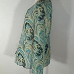 Motherhood Maternity Chiffon Tunic Blouse Green Paisley Print Women's Size Med Photo 3