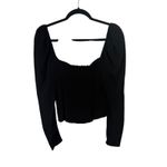 Reformation Reign Top Black Smocked Long Sleeve Sweetheart Neck Womens 4 Photo 5