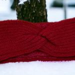 Women’s Winter Headband Ribbed Knit Twisted Knot Fall Cozy Lounge Red Photo 0