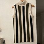 Derek Lam  Cream, Black, and Green Striped Turtleneck Sweater Size M Photo 4