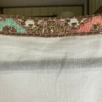 Love Sam  Beaded Embroidered Tunic Top Blouse Beige‎ Cotton Boho Women's L Photo 9