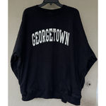 John Galt  Womens Crewneck Georgetown Hoyas NCAA Fleece Sweatshirt Blue One Size Photo 1