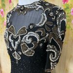 NIGHT VOGUE Vintage Black Silk Beaded Dress Size undefined Photo 3