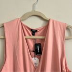 EXPRESS NWT Body Contour Silky Wrap Tank Top Shell Coral Peach Sz L Photo 6