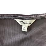 Madewell Velvet Smocked Crossover Top Dark Metal Photo 3