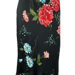 Vintage Versailles Black Floral Print Straight Pencil Ruffle Midi Maxi Skirt S Photo 0