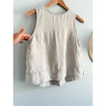Madewell | NWT Linen Pleated Shell Top in Oat | Sz S Photo 3