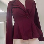 Hybrid & Company Women's Casual Work Office Dressy Double Notch Lapel Sharp Shoulder Pad Single Button Peplum Comfy Blazer Photo 8