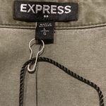 EXPRESS Cold Shoulder Shirt Dress Size L/G Olive Green Photo 13
